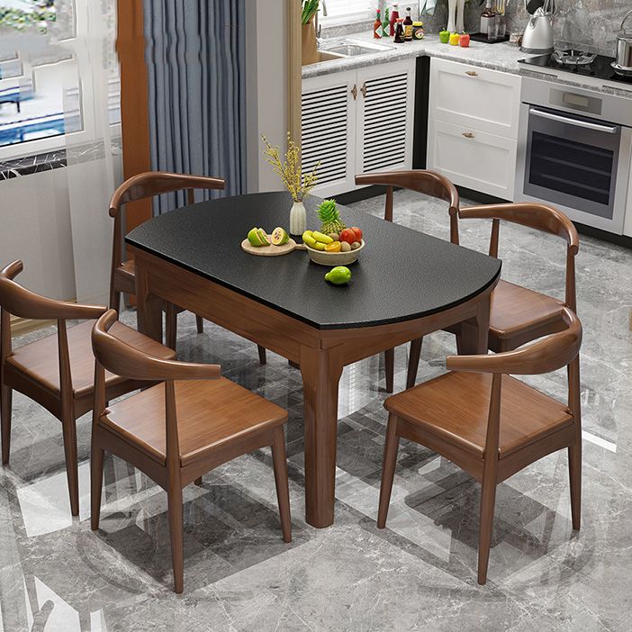 Eigentijdse keuken eettafel Houten eettafel met bladverlenging