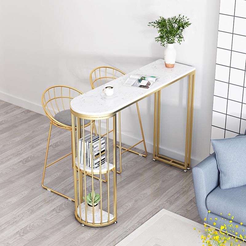 Table de bar de patio à double piédestal contemporain