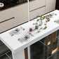 Stone Bar eettafel glam rectangle balk tafel met 3 poten voetstuk voor dessertwinkel