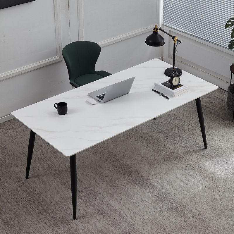 Rechthoekige eigentijdse schrijfbureau Parsons kantoor bureau met metalen benen