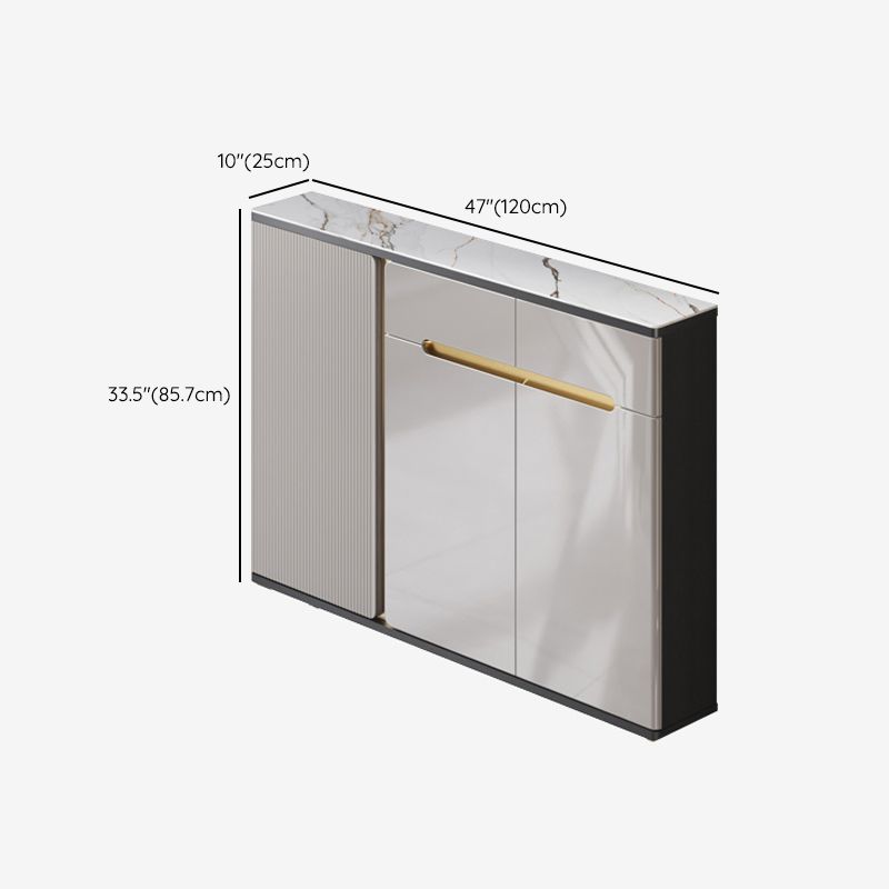 Scheda laterale per scaffalature regolabili in pietra sideboa glam con armadi e cassetti