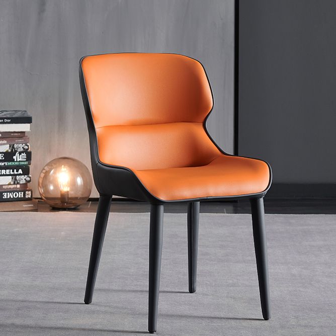 Inicio Silla lateral moderna del ala de la ala Matte Sillas de comedor de cuero falso