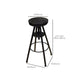 Industrial Adjustable Height Counter Chair Footrest Metal Counter Bar Stool in Black