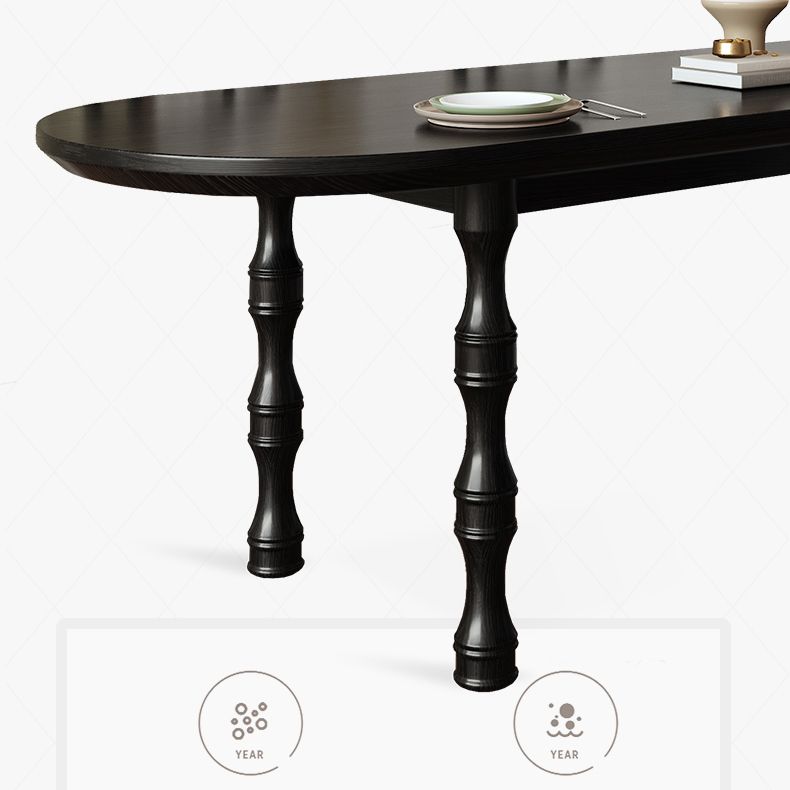 Moderne eetkamer eettafel houten eettafel met 4 poten in zwart