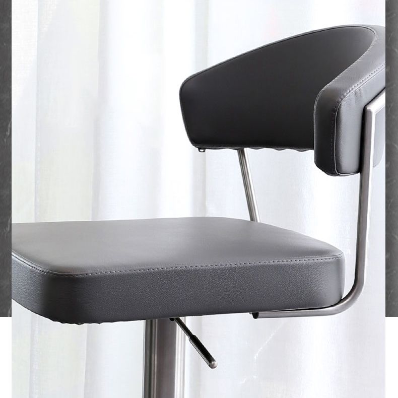 Leather Bar Stool Adjustable Backrest Counter Stool for Bristol With Cushion Clearhalo 'Bar Furniture' 'Bar Stools' 'bar_stools' 'furn' 'furn_bar_stools' 'Furniture' 'Kitchen & Dining Furniture' 1200x1200_f6d37556-84b7-4563-a373-cfdb47437f56