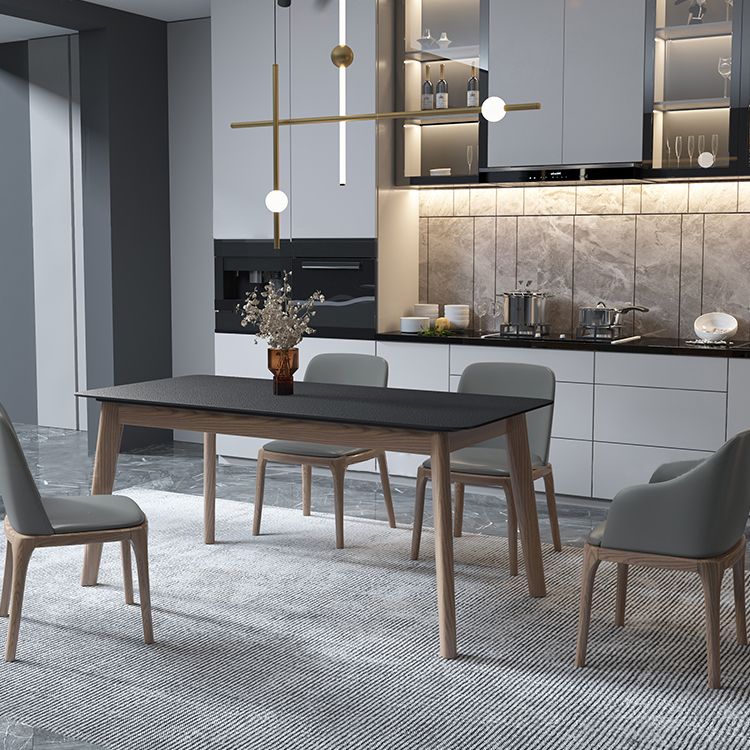 Modern Dining Table with Ash Wood Legs Rectangle Dinette Table Clearhalo 'Dining Tables & Seating' 'Dining Tables' 'dining_table' 'furn' 'furn_dining_table' 'Furniture' 'Kitchen & Dining Furniture' 1200x1200_f6d3aafa-40c9-4f35-9ce7-3b9f0406b3a6