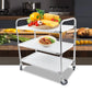 Modern Stainless Steel Prep Table Rectangular Rolling Prep Table for Dining Room