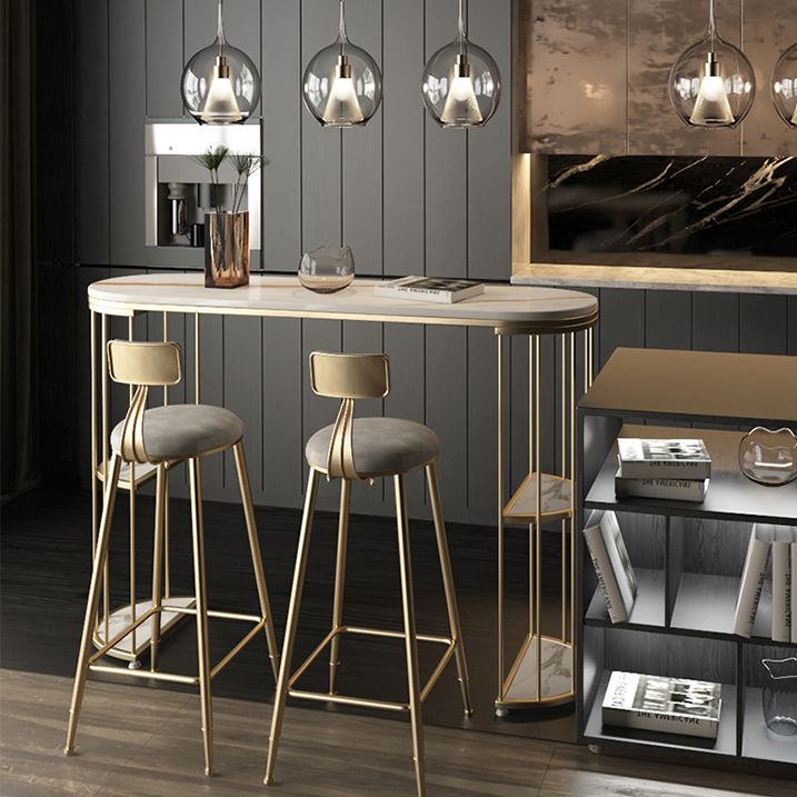 Contemporary Storage Counter Height Table Oval Double Pedestal Table Only Clearhalo 'Bar Furniture' 'Bar Tables' 'bar_tables' 'furn' 'furn_bar_tables' 'Furniture' 'furniture_bar_tables' 'Kitchen & Dining Furniture' 'kitchen&dining_furn' 'kitchen' 1200x1200_f6d4c63b-50ba-42fc-b3d4-8af50a14a736