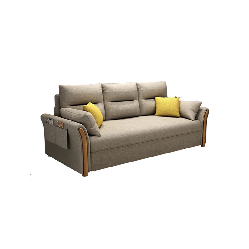 Cama de sofá de brazo acampanado de mezcla de algodón contemporánea con almohadas