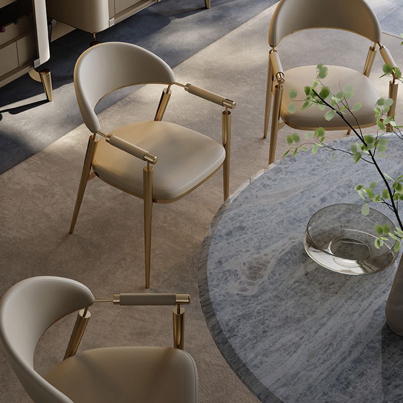 Glam Style Arm Chair Metal Open Back Dining Room Chair for Kitchen Clearhalo 'Dining Chairs' 'Dining Tables & Seating' 'dining_chair' 'furn' 'furn_dining_chair' 'Furniture' 'Kitchen & Dining Furniture' 1200x1200_f6d84948-6015-4e29-a3ca-cb72c36c4fd8