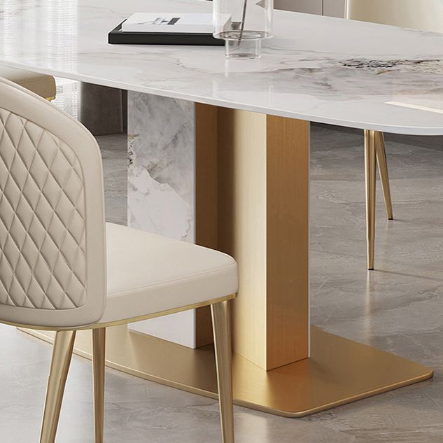 Modern Dining Furniture Set 1/4/5/7 Pcs Sintered Stone Dining Table with Chairs Clearhalo 'Dining Room Sets' 'Dining Tables & Seating' 'dining_room_set' 'furn' 'furn_dining_room_set' 'Furniture' 'Kitchen & Dining Furniture' 1200x1200_f6d92834-85cd-4cb1-aa13-f5cdddddafa4