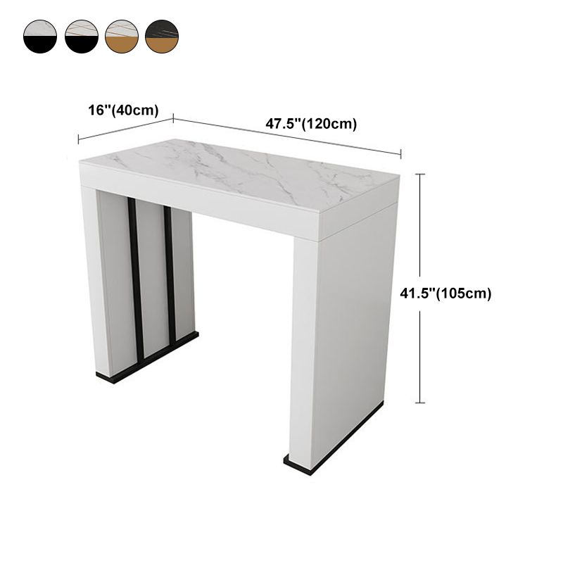 Stone Top Bar Dining Table Contemporary Bar Dining Table with Sled Base Clearhalo 'Bar Furniture' 'Bar Tables' 'bar_tables' 'furn' 'furn_bar_tables' 'Furniture' 'furniture_bar_tables' 'Kitchen & Dining Furniture' 1200x1200_f6da7432-3cc9-470a-b04b-3b9a66b87288