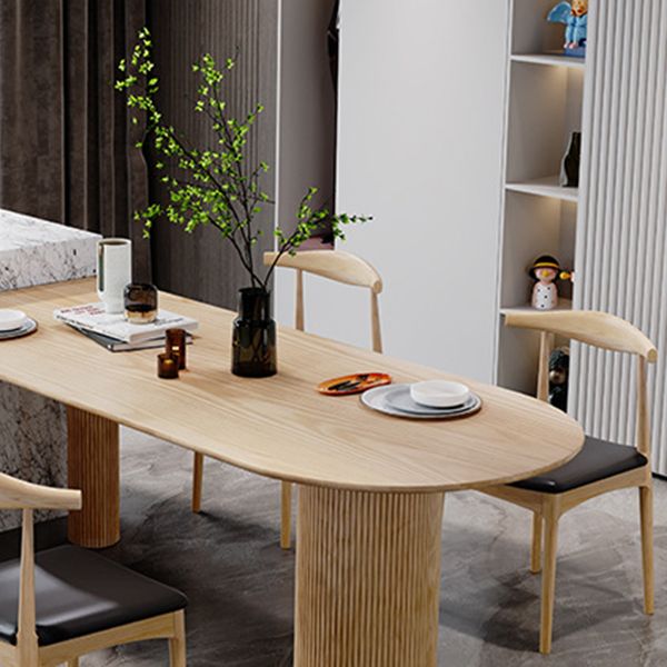 Modern Ash Wood Table for Restaurant Oval Table with 3 Wood Legs Clearhalo 'Dining Tables & Seating' 'Dining Tables' 'dining_table' 'furn' 'furn_dining_table' 'Furniture' 'furniture_dining_table' 'Kitchen & Dining Furniture' 'kitchen' 'kitchen_dining_table' 1200x1200_f6db40d3-322d-4b75-8dcf-d548df87ce84