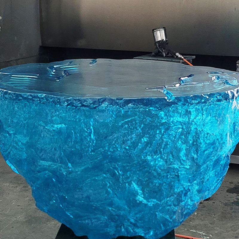 Resin Coffee or End Table Contemporary Round Top with Solid Base Clearhalo 'Coffee & Accent Tables' 'Coffee Tables' 'coffee_tables' 'furn' 'furn_coffee_tables' 'Furniture' 'Living Room Furniture' 1200x1200_f6dd27e6-2ea2-4a5d-9bc3-2ef82925fe05