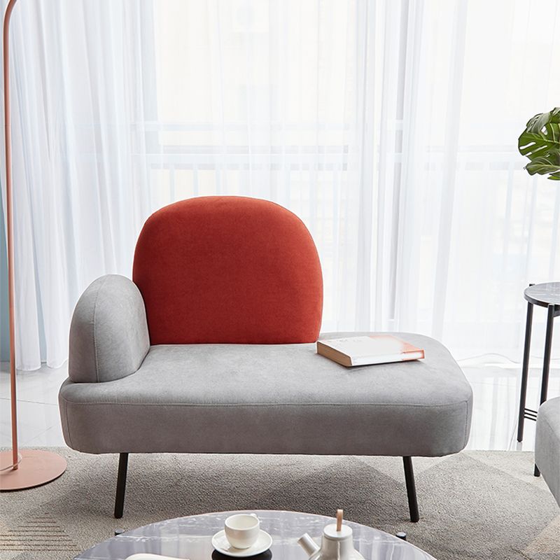 コンテンポラリーコットンブレンドシングルアームタイトバックライトグレーソファセット