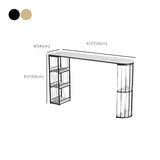 Mesa de barra de barra de metal y piedra moderna Mesa de barra libre con base de almacenamiento