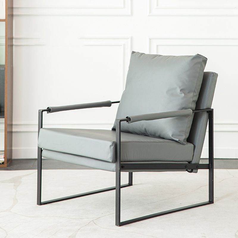 Modern Arm Chair Living Room Pillow Back Square Arms Leather Accent Chair Clearhalo 'Accent Chairs' 'accent_chairs' 'Chairs & Seating' 'furn' 'furn_accent_chairs' 'Furniture' 'Living Room Furniture' 1200x1200_f6de0552-dd5e-4eb1-bc79-b89991a3d063