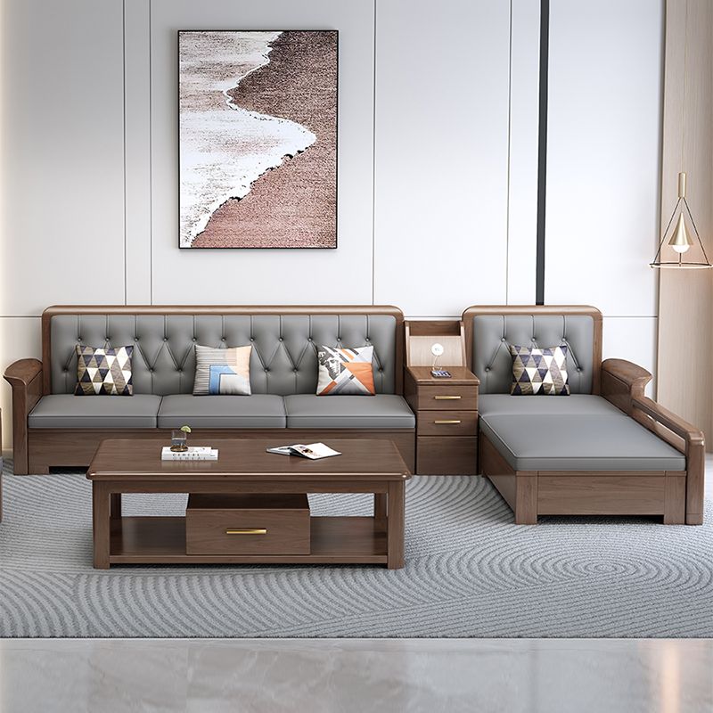 Modern Solid Wood Faux Leather Square Arm Sofa with Tufted Back Clearhalo 'furn' 'furn_sofas' 'Furniture' 'Living Room Furniture' 'Sofa' 'sofas' 1200x1200_f6def3b6-301b-4004-8141-8ad965888684