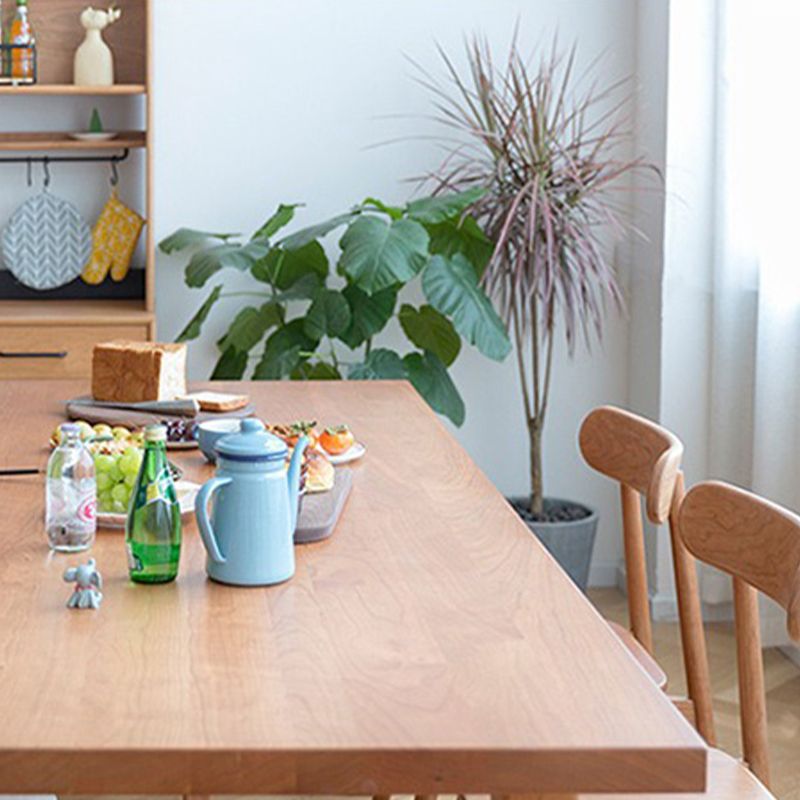 Mesa de comedor moderna con caballete, mesa de comedor de madera maciza para comedor