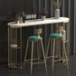 Glam Iron Bistro Table Stone Top Oval Indoor Bar Dining Table with 2-Shelf Clearhalo 'Bar Furniture' 'Bar Tables' 'bar_tables' 'furn' 'furn_bar_tables' 'Furniture' 'furniture_bar_tables' 'Kitchen & Dining Furniture' 1200x1200_f6e0652e-60d4-44be-94a4-dacdad07ca30