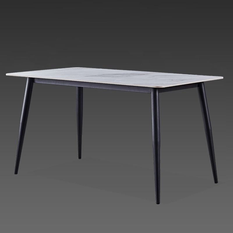 Rectangle Dining Table Industrial Style 4 Legs Base Sintered Stone Table for Home Clearhalo ' dining_table' 'Dining Tables & Seating' 'Dining Tables' 'furn' 'furn_dining_table' 'Furniture' 'furniture_dining_table' 'Kitchen & Dining Furniture' 'kitchen&dining_furn' 'kitchen' 'kitchen_dining_table' 1200x1200_f6e0eae5-ad1f-4a86-8537-1b56ebadda00