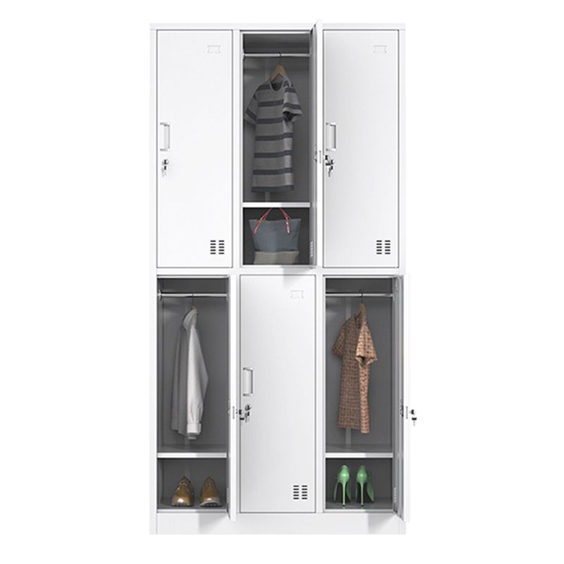 Gabinete de acero blanco con puertas con bisagras gabinete de almacenamiento moderno