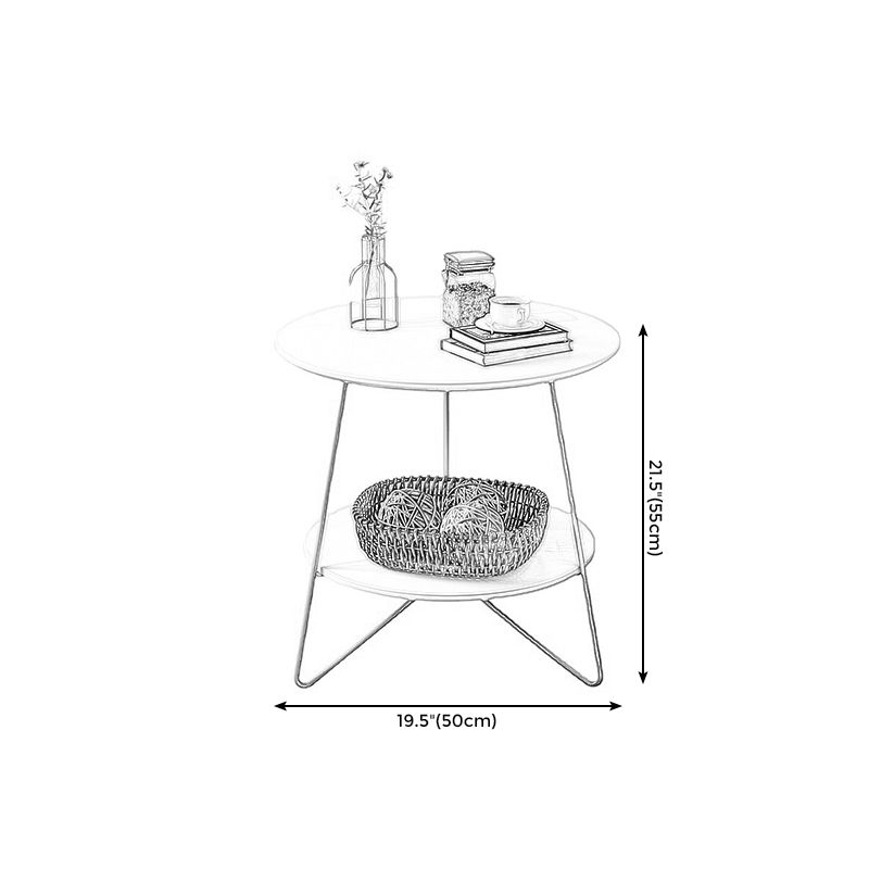 Traditional Style Cocktail Table Artificial Wood with Storage Rack Round Coffee Table Clearhalo 'Coffee & Accent Tables' 'End & Side Tables' 'end_side_table' 'Furniture' 'furniture_end_side_table' 'Living Room Furniture' 1200x1200_f6e30417-05d3-4ddc-b068-3ab375aef2f9