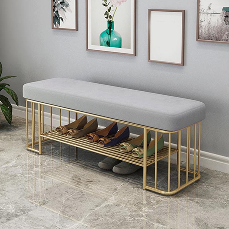 13.65/15.6" W Modern Entryway Bench Cushioned Metal Seating Bench Clearhalo 'Benches' 'Chairs & Seating' 'furn' 'furn_benches' 'Furniture' 'Living Room Furniture' 1200x1200_f6e3310d-7787-4f7c-a41b-987cdc5486a9