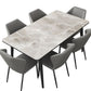 Sintered Stone Two-Color Dining Table Simplicity 4 Legs Table for Dining Room Clearhalo ' dining_table' 'Dining Tables & Seating' 'Dining Tables' 'Furniture' 'furniture_dining_table' 'Kitchen & Dining Furniture' 'kitchen&dining_furn' 'kitchen' 'kitchen_dining_table' 1200x1200_f6e4bce8-0d35-4a17-a270-526a554bf167