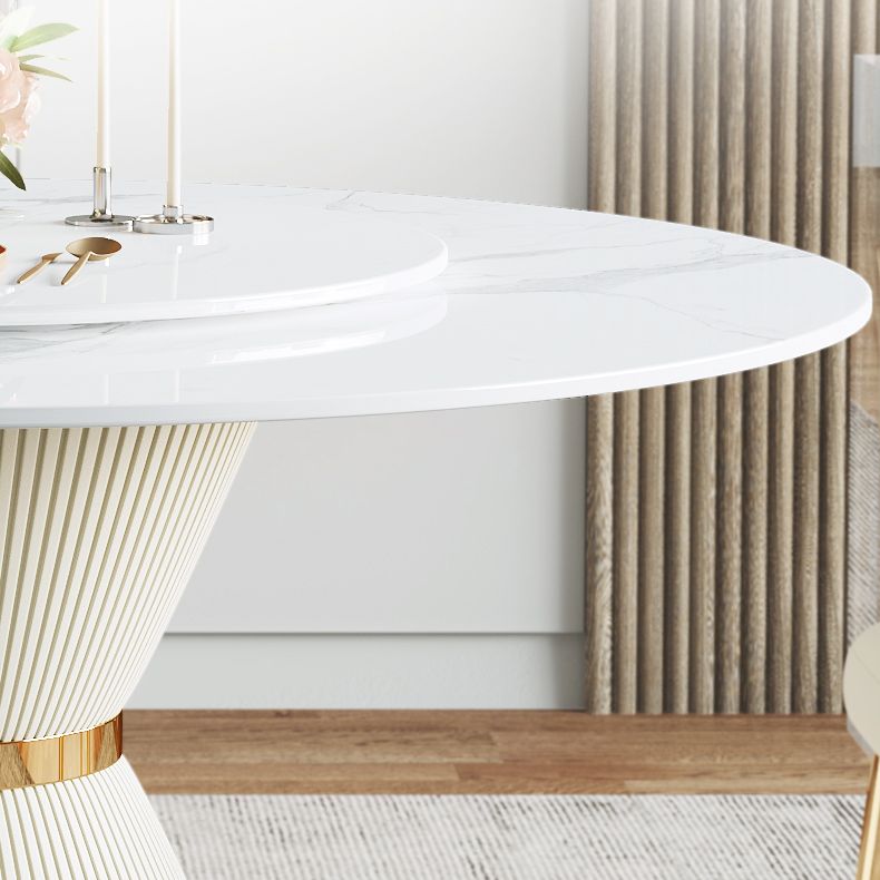 Luxury Round Dining Table Solid Wood Pedestal Dining Table for Dining Room