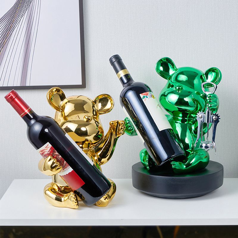 Glam Wine Bottle Rack Tabletop Resin Bottle Holder voor woonkamer