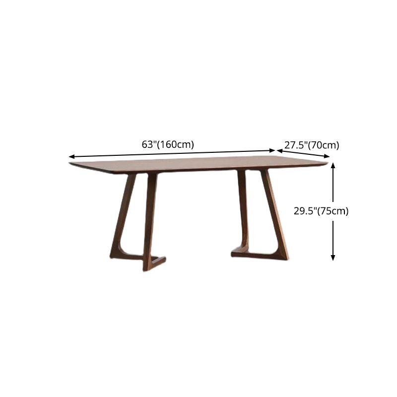 Rectangle Wood Dining Table Pine Solid Wood Table Modern with Double Pedestal Base Clearhalo 'Dining Tables & Seating' 'Dining Tables' 'dining_table' 'furn' 'furn_dining_table' 'Furniture' 'furniture_dining_table' 'Kitchen & Dining Furniture' 'kitchen' 'kitchen_dining_table' 1200x1200_f6e67390-9653-440d-a176-0fedd5cab597