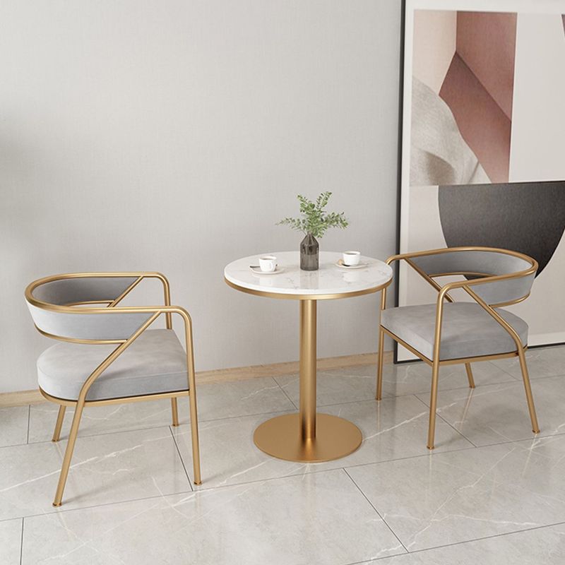 Glam Style Dining Arm Chair Upholstered Open Back Dining Chair Clearhalo 'Dining Chairs' 'Dining Tables & Seating' 'dining_chair' 'furn' 'furn_dining_chair' 'Furniture' 'furniture_dining_chair' 'Kitchen & Dining Furniture' 1200x1200_f6e74ec8-0e08-4931-9455-38f311fd73de