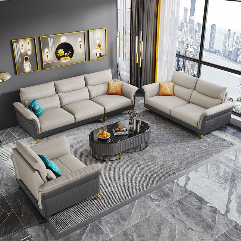 Contemporary Grey Sectional High Back Pillow Top Arm Sofa for Living Room Clearhalo 'furn' 'furn_sectionals' 'Furniture' 'furniture_sectionals' 'Living Room Furniture' 'Sectionals' 1200x1200_f6ec904b-c3a8-4129-804b-0191f0e9ed96