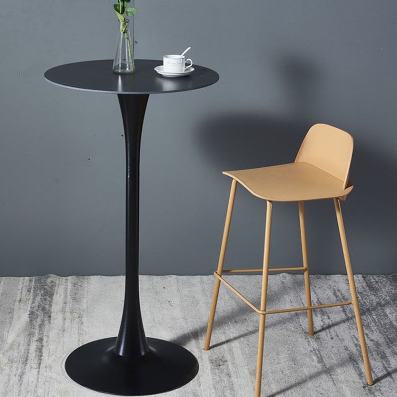 Industrial Iron Bar Table Round Top Indoor 41.3"H Bistro Table with Pedestal Clearhalo 'Bar Furniture' 'Bar Tables' 'bar_tables' 'furn' 'furn_bar_tables' 'Furniture' 'furniture_bar_tables' 'Kitchen & Dining Furniture' 'kitchen&dining_furn' 'kitchen' 1200x1200_f6ece825-97f5-400b-961c-006451e1302a