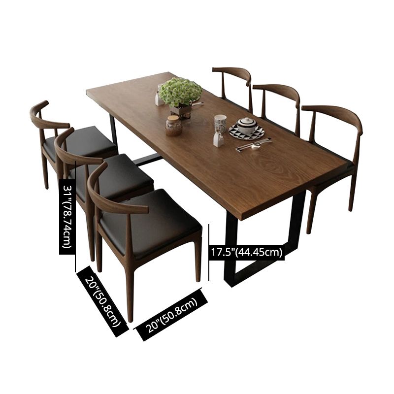 Industrial Style Solid Wood Top Dining Room Set with Rectangle Shape Dining Set for Kitchen Clearhalo 'Dining Room Sets' 'Dining Tables & Seating' 'dining_room_set' 'furn' 'furn_dining_room_set' 'Furniture' 'furniture_dining_room_set' 'Kitchen & Dining Furniture' 'kitchen&dining_furn' 'kitchen' 1200x1200_f6ed821c-b969-4e86-b78b-0793224ba0b0