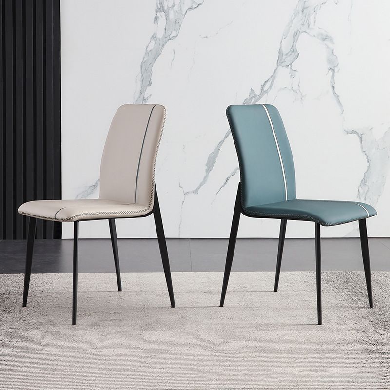 Dining Room Home Upholstered Chair Leather Parsons Armless Chair Clearhalo 'Dining Chairs' 'Dining Tables & Seating' 'dining_chair' 'furn' 'furn_dining_chair' 'Furniture' 'Kitchen & Dining Furniture' 1200x1200_f6ef5585-5aa7-49ce-8ef8-fffd2647d689