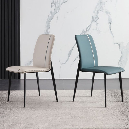 Dining Room Home Upholstered Chair Leather Parsons Armless Chair Clearhalo 'Dining Chairs' 'Dining Tables & Seating' 'dining_chair' 'furn' 'furn_dining_chair' 'Furniture' 'Kitchen & Dining Furniture' 1200x1200_f6ef5585-5aa7-49ce-8ef8-fffd2647d689