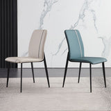 Dining Room Home Upholstered Chair Leather Parsons Armless Chair Clearhalo 'Dining Chairs' 'Dining Tables & Seating' 'dining_chair' 'furn' 'furn_dining_chair' 'Furniture' 'Kitchen & Dining Furniture' 1200x1200_f6ef5585-5aa7-49ce-8ef8-fffd2647d689