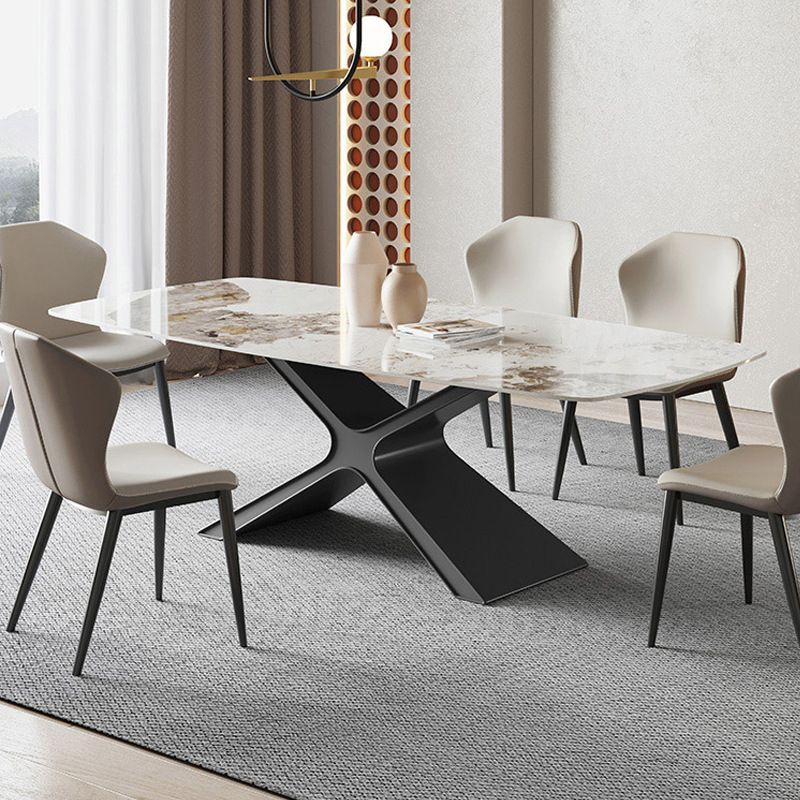 Modern Rectangle Sintered Stone Dining Set 1/2/4/5/6/7 Pieces Dining Table with Chairs Clearhalo 'Dining Room Sets' 'Dining Tables & Seating' 'dining_room_set' 'furn' 'furn_dining_room_set' 'Furniture' 'furniture_dining_room_set' 'Kitchen & Dining Furniture' 1200x1200_f6efae91-1ac1-409d-98fe-bee9086d4f41