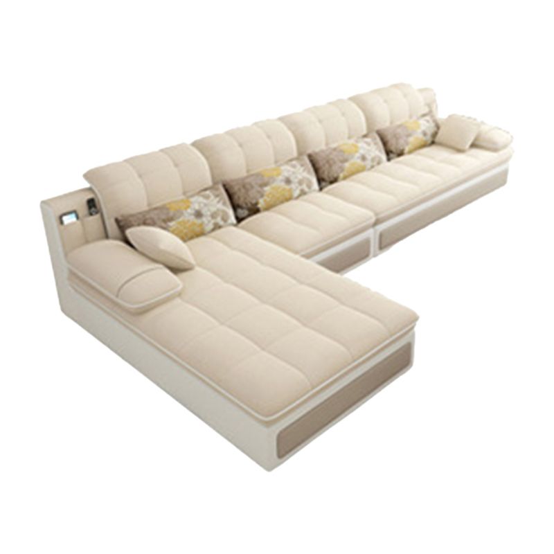 Divano trapuntato nordico con bracciolo cuscino per cinturino posteriore in kaki/verde/grigio sezionale