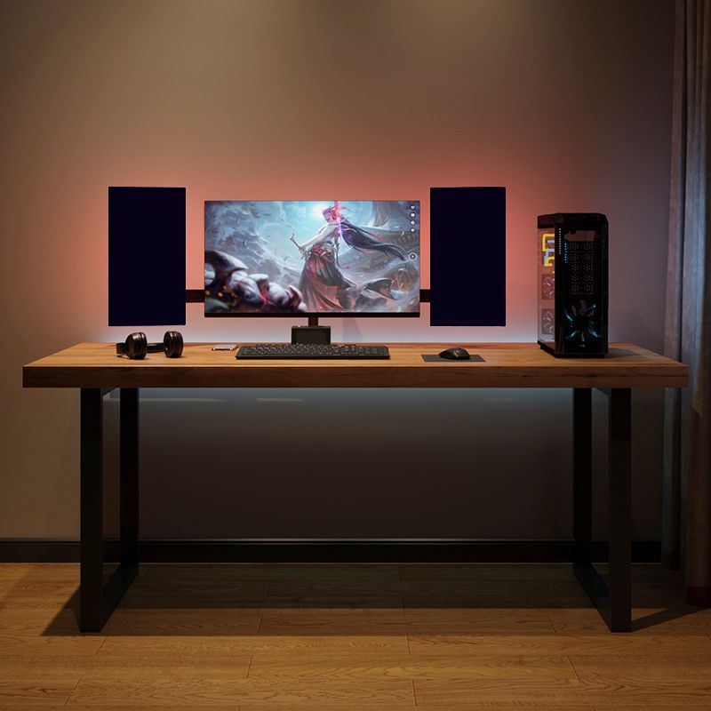 Escritorio de escritura de madera sólida escritorio de juegos rectangular industrial para el hogar