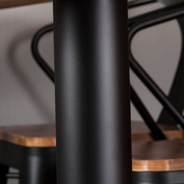 Table à manger de base noire table en bois industriel pour la cuisine de salle à manger