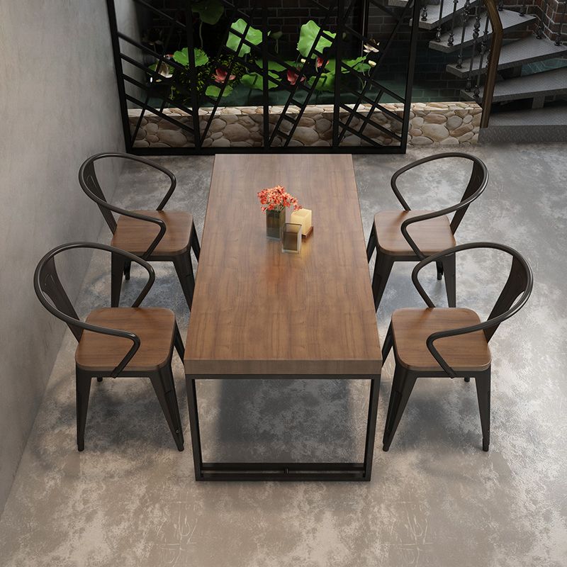Industrial 1/4/5/7 Pieces Dinette Set Solid Wood Dining Table Set Clearhalo 'Dining Room Sets' 'Dining Tables & Seating' 'dining_room_set' 'furn' 'furn_dining_room_set' 'Furniture' 'furniture_dining_room_set' 'Kitchen & Dining Furniture' 'kitchen&dining_furn' 'kitchen' 1200x1200_f6f27aa0-29b8-4ad1-8be0-f547a8b73e8e