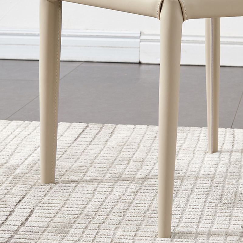 Eigentijdse zijstoel faux lederen stevige achterste eetkamerstoel voor binnen