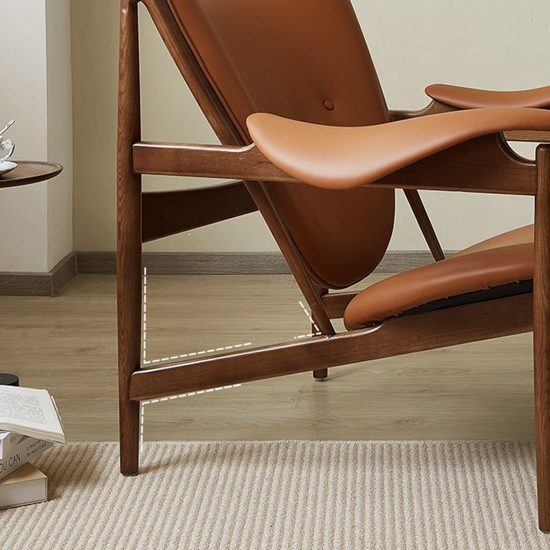 Square Arms Side Chair Genuine Leather Lounge Chair for Living Room Clearhalo 'Accent Chairs' 'accent_chairs' 'Chairs & Seating' 'furn' 'furn_accent_chairs' 'Furniture' 'Living Room Furniture' 1200x1200_f6f2d8ec-70e1-4db2-b0ec-ee5392c8bef7