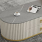 Slate Frame Coffee Table Glam Nesting Coffee Table Set with 2 Drawers