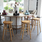 Modern Backless Armless Counter Stool Pine Wood Cafe Bar Stool with Pedal