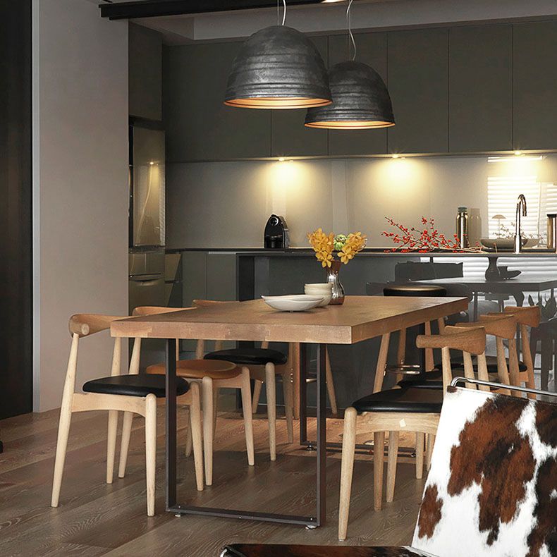 Industrial Style Dining Table Solid Wood Table for Home Kitchen Clearhalo 'Dining Tables & Seating' 'Dining Tables' 'dining_table' 'furn' 'furn_dining_table' 'Furniture' 'Kitchen & Dining Furniture' 1200x1200_f6f52638-26c0-417a-92ec-c35477d49c5f