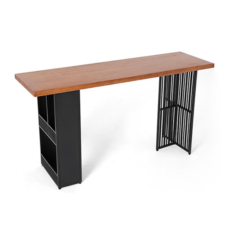 Juego de mesa y taburete de bar industrial rectangular de 1/7 piezas de altura de mostrador